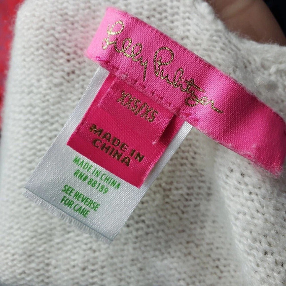 Lilly Pulitzer Cream Sleeveless Cardigan Merino Wool Cashmere Fringe Pockets XXS - Picture 4 of 5